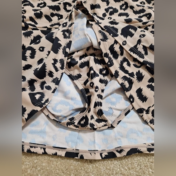 Women's Chic Beach Swim Skirt Swimsuit Bathing Bottoms Tan Leopard Small - Picture 4 of 6